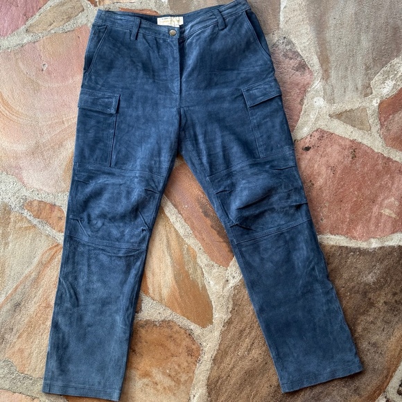 margaret godfrey Pants - Blue Suede Cargo Pants